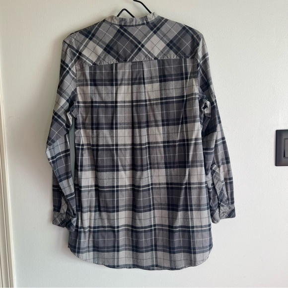 Cabela's Shirt Grey Plaid Tunic Pullover Woman’s Large Outdoors Casual Cotton - Picture 8 of 13